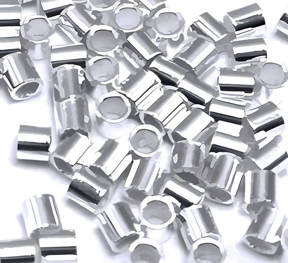 5430 100 Pcs Sterling Silver Crimp Bead 2 X 2mm Tube Crimp Beads